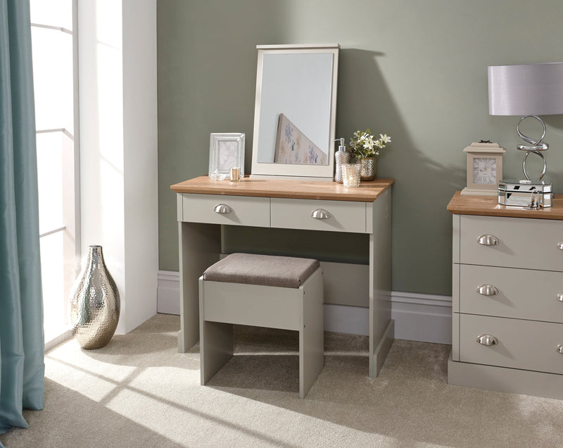 GFW Dressing Table Kendal Dressing Table With Stool Grey Bed Kings