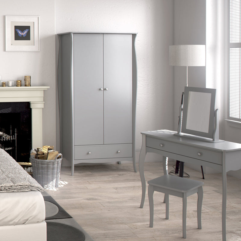 FTG Dressing Table Stool Baroque Stool Grey Bed Kings
