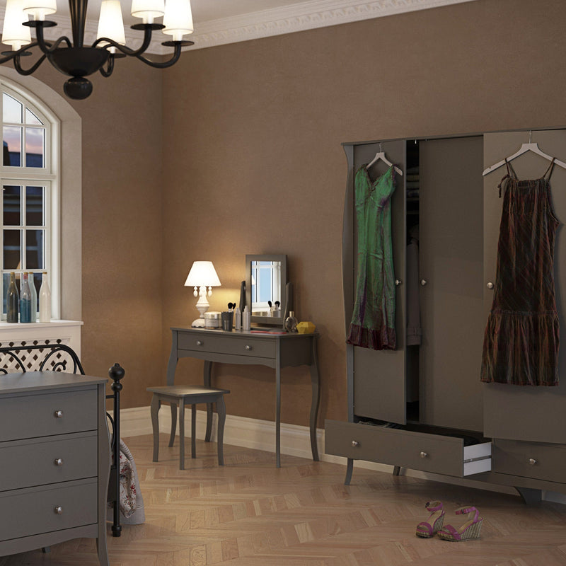 FTG Dressing Table Stool Baroque Stool Grey Bed Kings