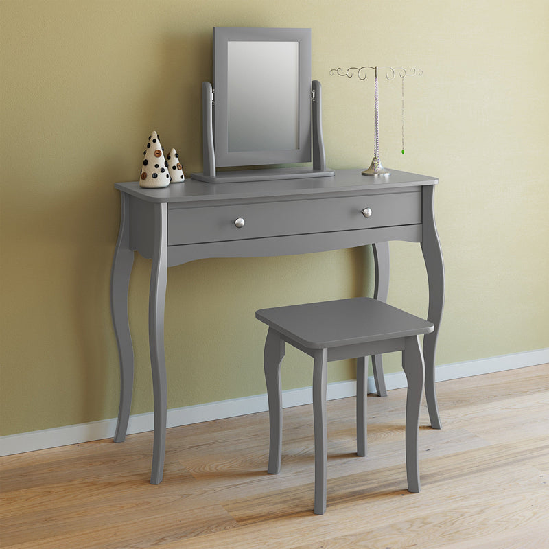 FTG Dressing Table Stool Baroque Stool Grey Bed Kings