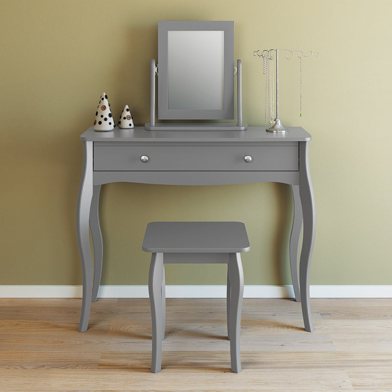 FTG Dressing Table Stool Baroque Stool Grey Bed Kings