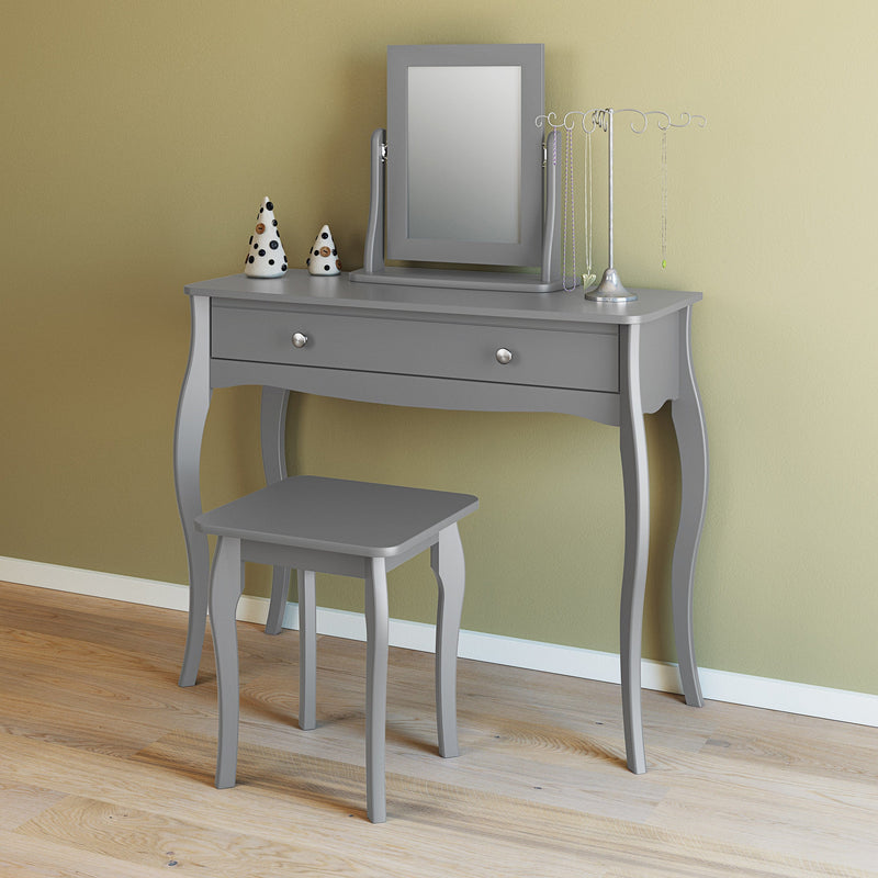 FTG Dressing Table Stool Baroque Stool Grey Bed Kings