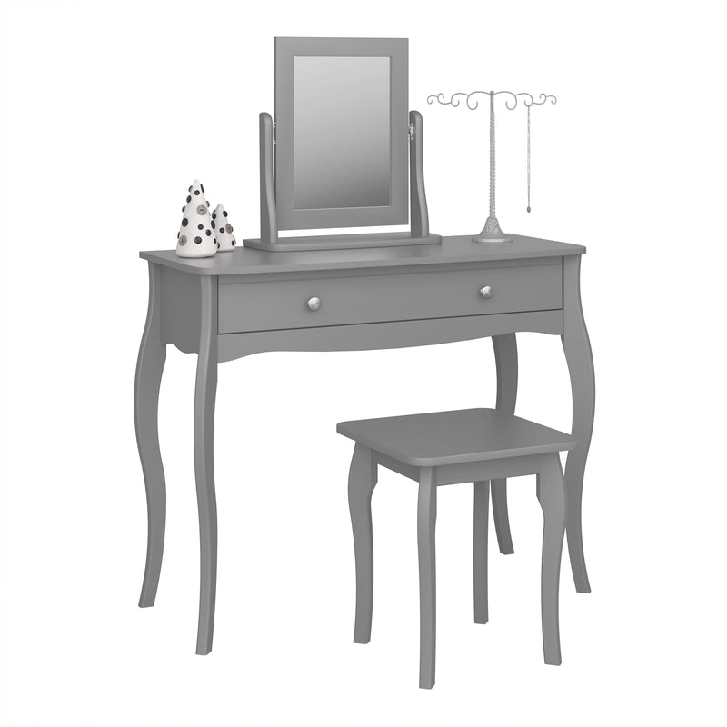 FTG Dressing Table Stool Baroque Stool Grey Bed Kings