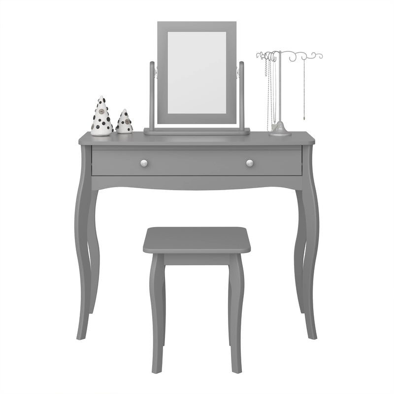 FTG Dressing Table Stool Baroque Stool Grey Bed Kings