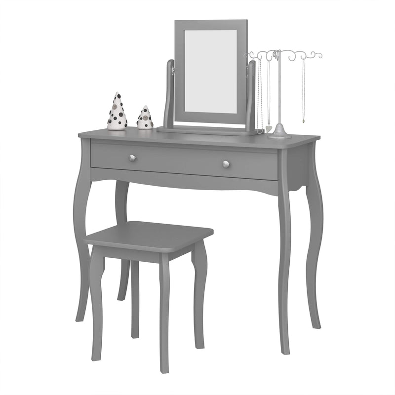 FTG Dressing Table Stool Baroque Stool Grey Bed Kings