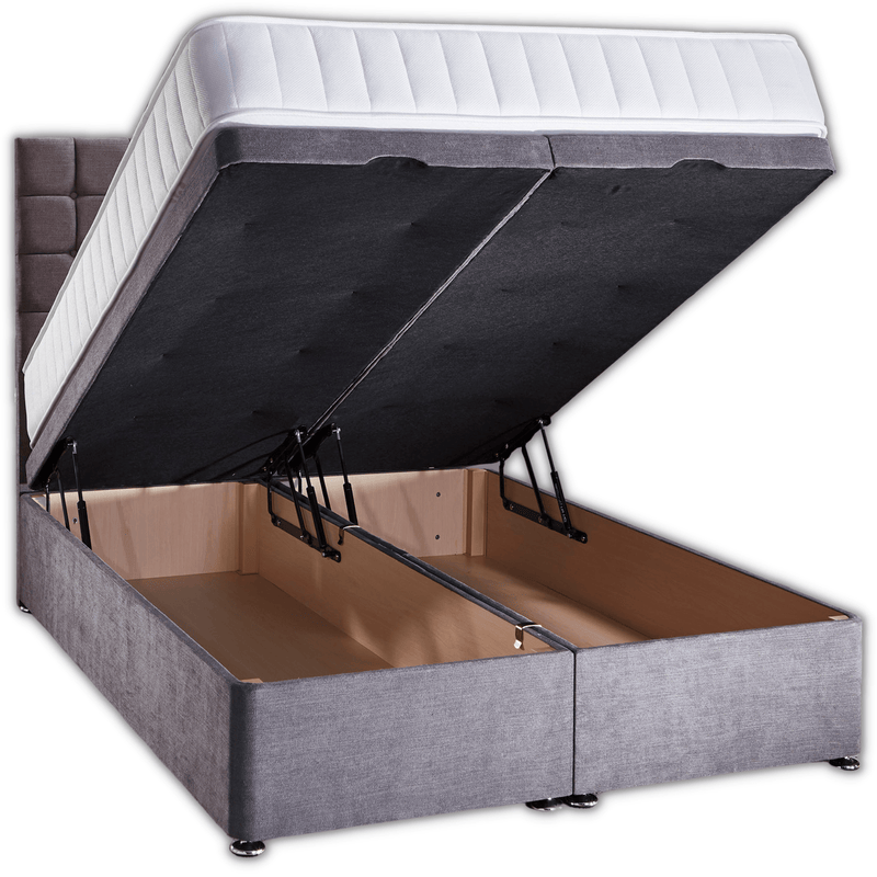 Bed Kings Fabric Bed Double 135cm 4ft 6in Luxury Ottoman Divan Base (End Lift) Bed Kings