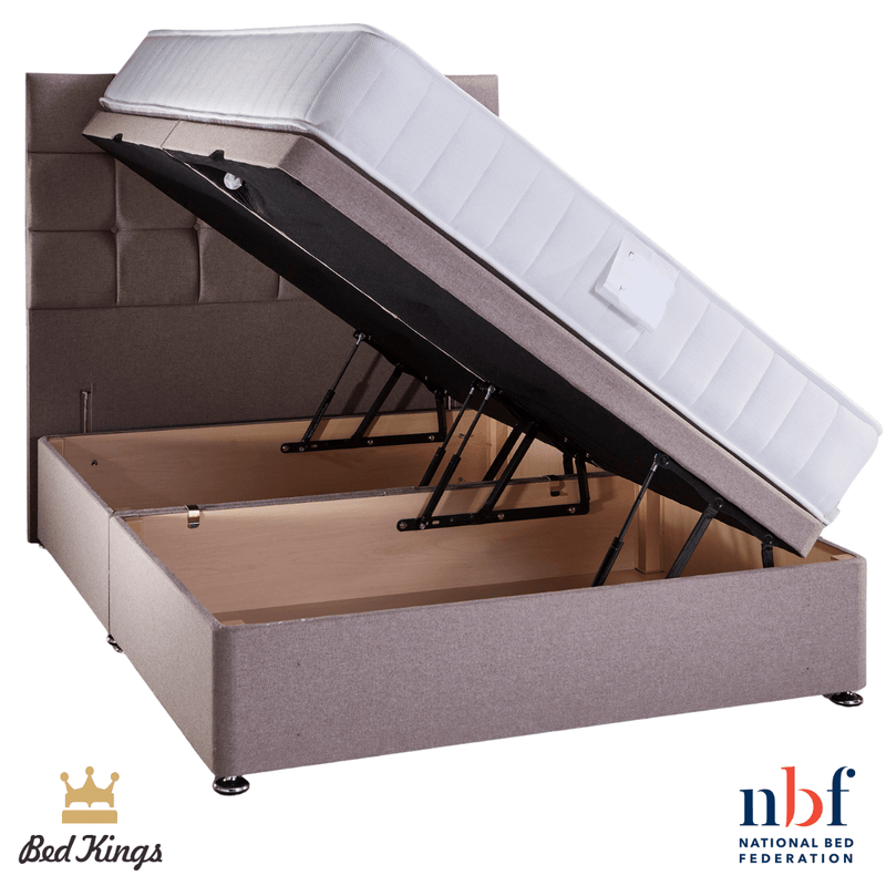 Bed Kings Fabric Bed Luxury Ottoman Divan Base (Side Lift) Bed Kings