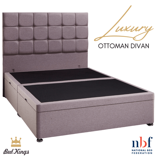 Bed Kings Fabric Bed Luxury Ottoman Divan Base (Side Lift) Bed Kings