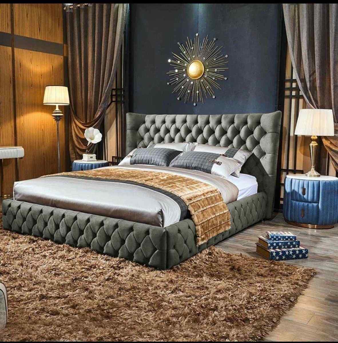 Envisage Fabric Bed Single 90cm 3ft / Silver Royale Bed Frame Soft Plush Velvet - Choice Of Colours Bed Kings