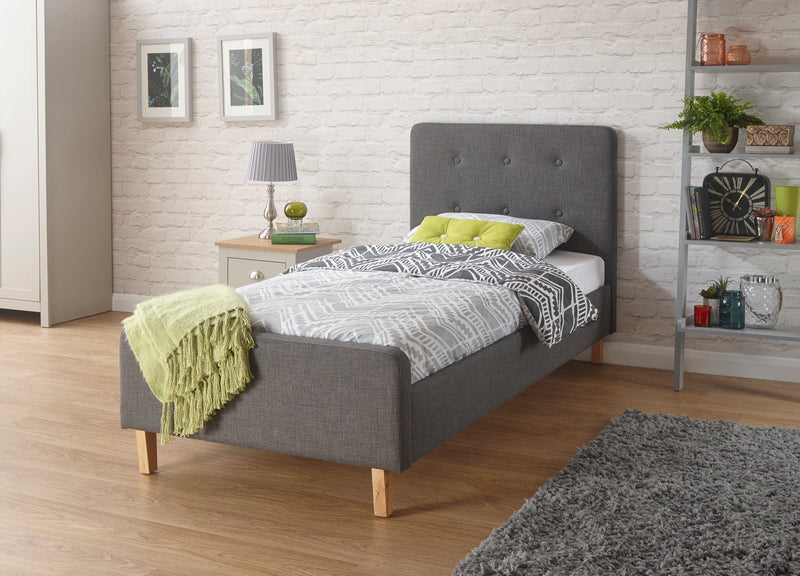 GFW Fabric Bed Ashbourne Fabric Upholstered Bed Grey Bed Kings