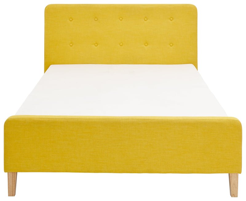 GFW Fabric Bed Double 135cm 4ft 6in Ashbourne Fabric Upholstered Bed Mustard Bed Kings