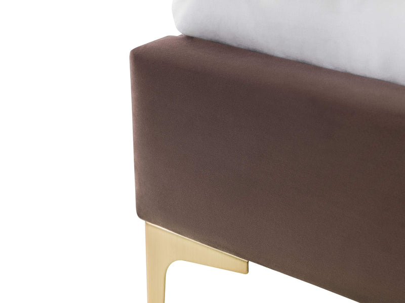 Julian Bowen Fabric Bed Deco Truffle Velvet & Brushed Gold Bed Frame Bed Kings
