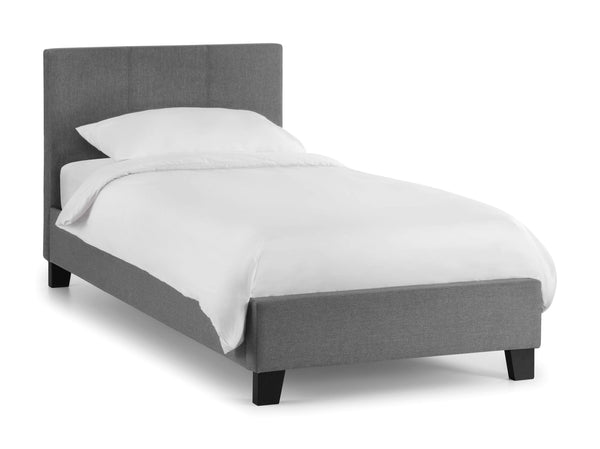 Julian Bowen Fabric Bed Rialto Light Grey Linen Bed - Grey Linen Bed Kings