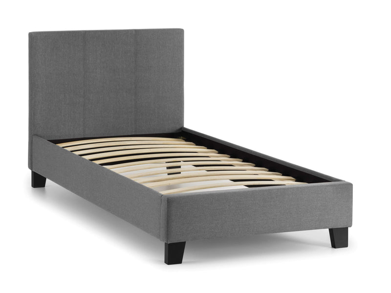 Julian Bowen Fabric Bed Rialto Light Grey Linen Bed - Grey Linen Bed Kings