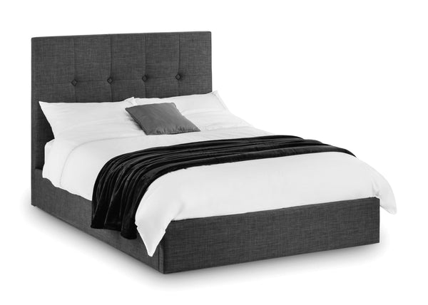 Julian Bowen Fabric Bed Sorrento Lift-Up Storage Bed - Fabric Beds - Slate Linen Bed Kings