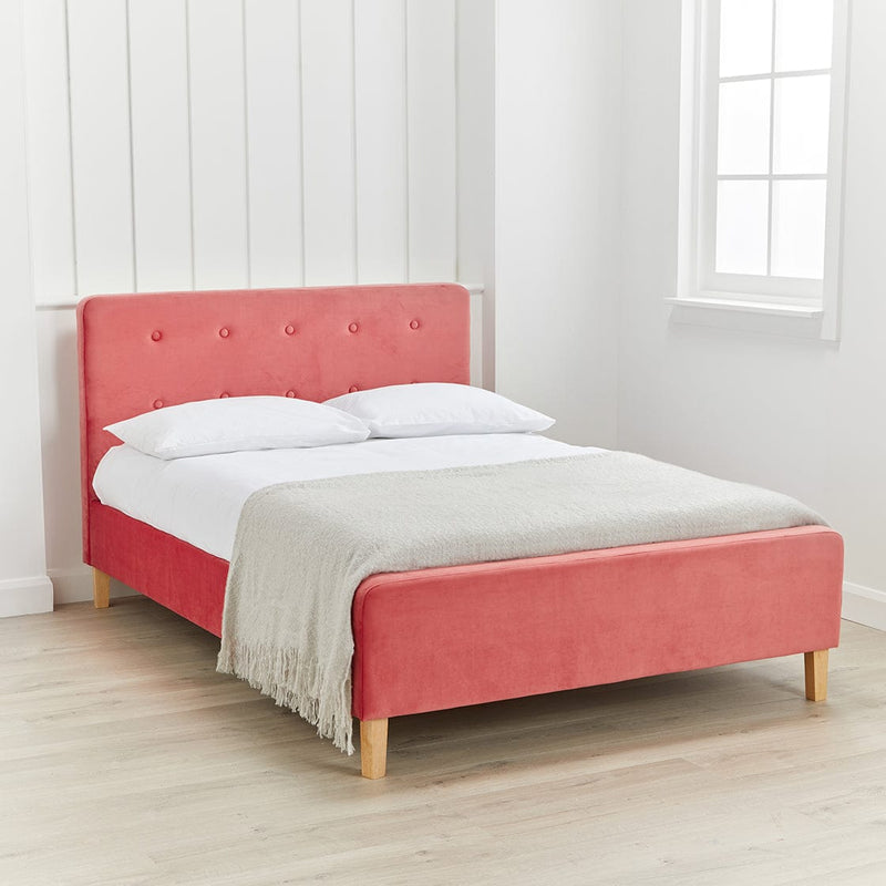 LPD Fabric Bed Pierre Coral Bed - From LPD Bed Kings