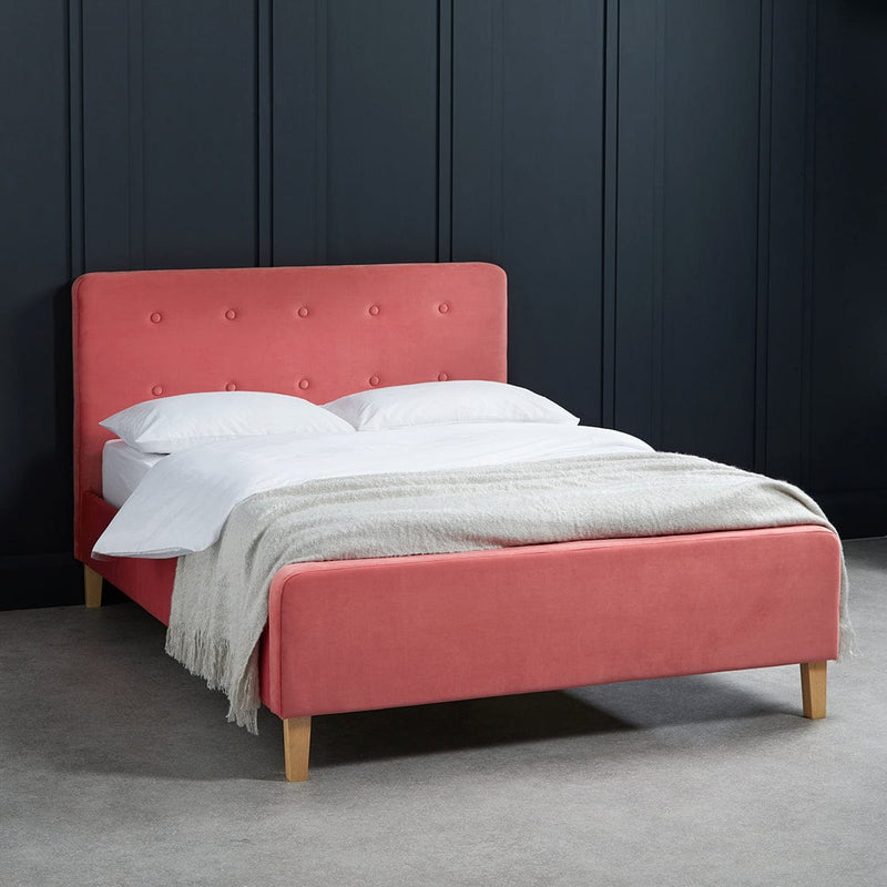 LPD Fabric Bed Pierre Coral Bed - From LPD Bed Kings