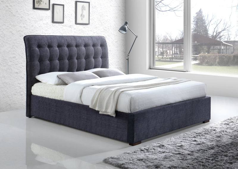 Time Living Fabric Bed Hamilton Bed Frame - Dark Grey Bed Kings
