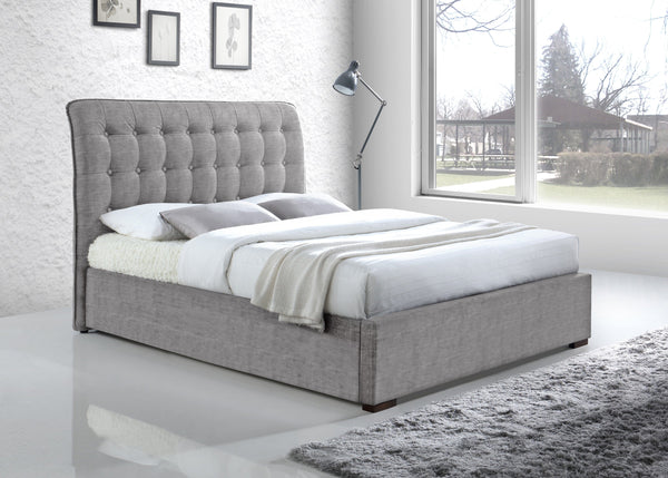 Time Living Fabric Bed Hamilton Bed Frame - Light Grey Bed Kings