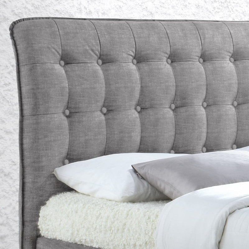 Time Living Fabric Bed Hamilton Bed Frame - Light Grey Bed Kings
