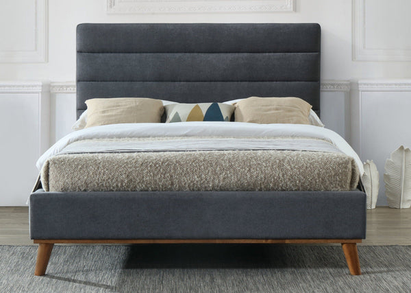 Time Living Fabric Bed Mayfair Bed Frame - Dark Grey Bed Kings