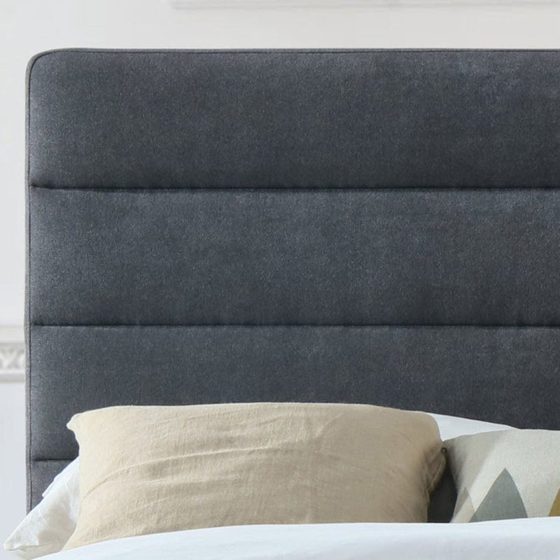 Time Living Fabric Bed Mayfair Bed Frame - Dark Grey Bed Kings