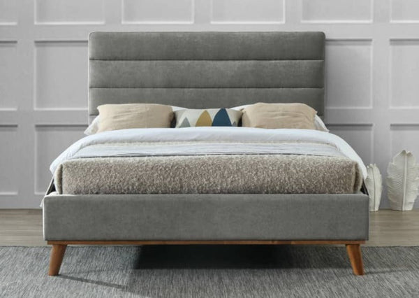 Time Living Fabric Bed Mayfair Bed Frame - Light Grey Bed Kings
