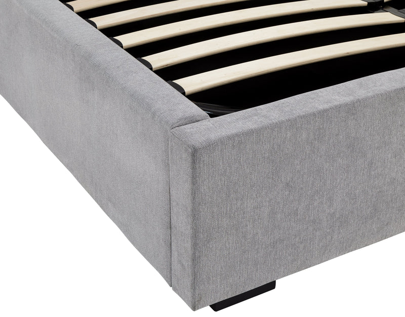 GFW Fabric Storage Bed Dakota Ottoman Bed With Solid Base Platinum Bed Kings