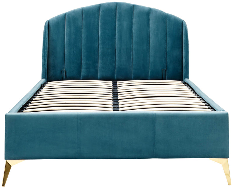 GFW Fabric Storage Bed Pettine End Lift Ottoman Bed Teal Bed Kings