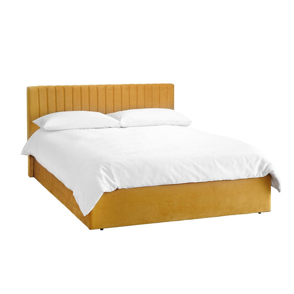LPD Fabric Storage Bed Berlin Mustard Bed Bed Kings