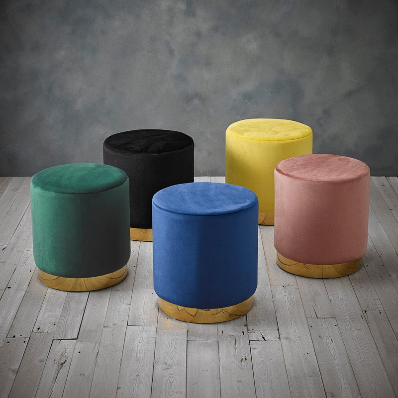 LPD Footstool Lara Pouffe Forest Green Velvet (Pack of 1) Bed Kings