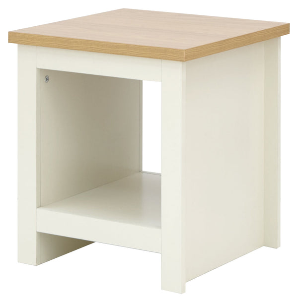 GFW Lamp Table Lancaster Side Table With Shelf Cream Bed Kings