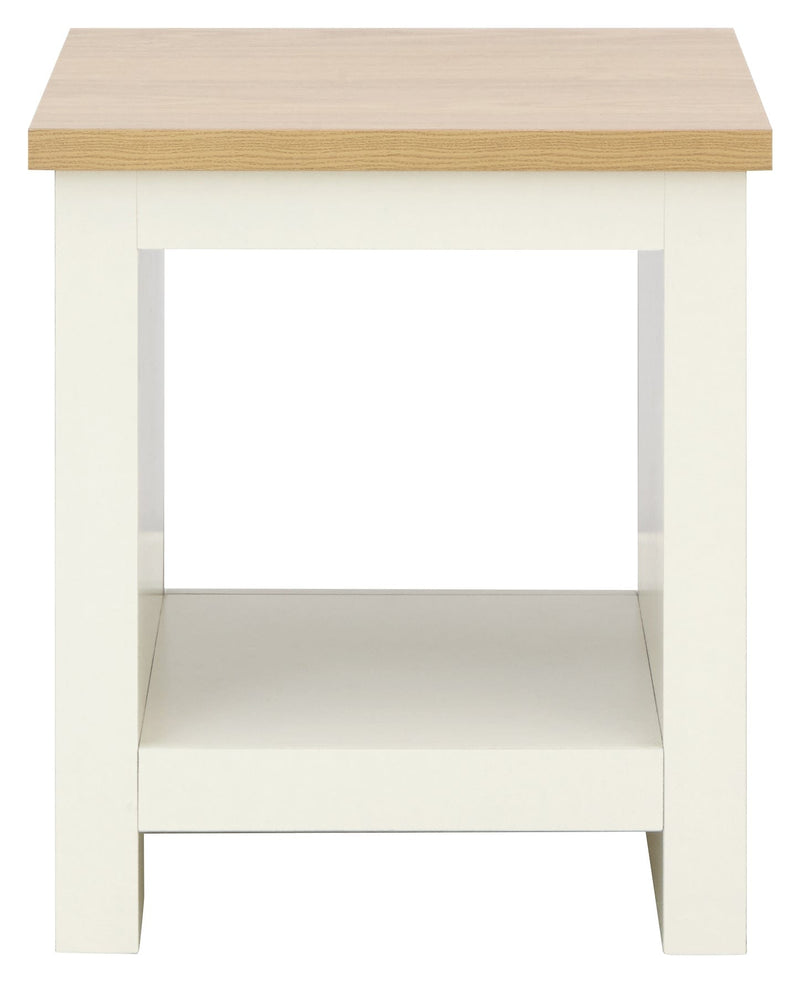 GFW Lamp Table Lancaster Side Table With Shelf Cream Bed Kings