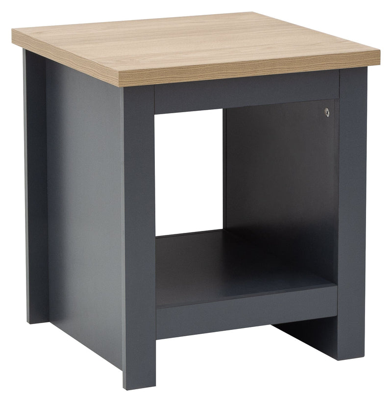 GFW Lamp Table Lancaster Side Table With Shelf Slate Blue Bed Kings