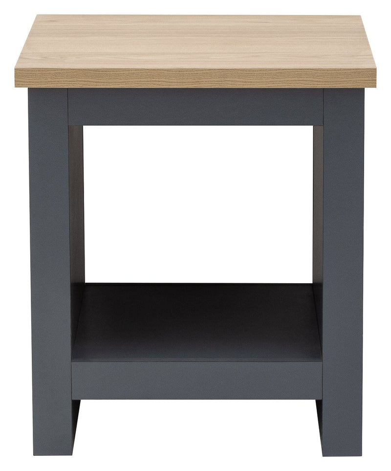 GFW Lamp Table Lancaster Side Table With Shelf Slate Blue Bed Kings