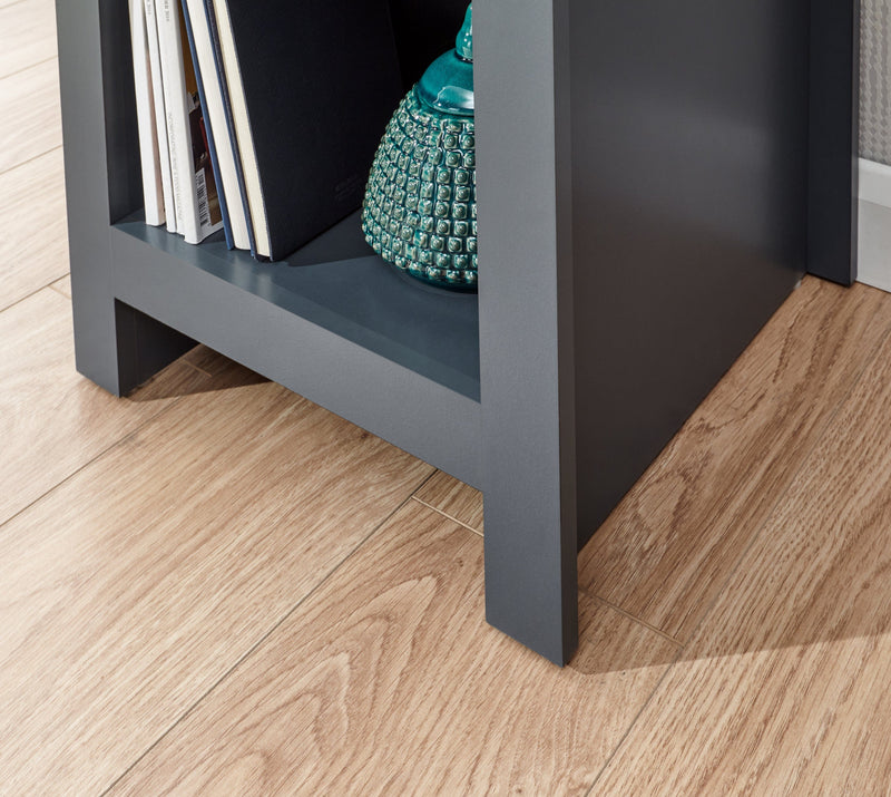 GFW Lamp Table Lancaster Side Table With Shelf Slate Blue Bed Kings
