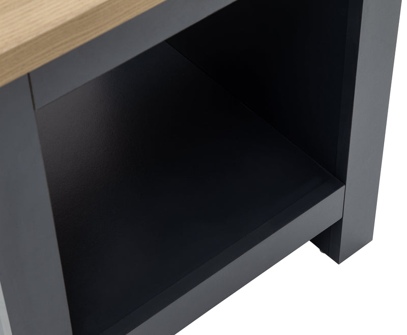 GFW Lamp Table Lancaster Side Table With Shelf Slate Blue Bed Kings