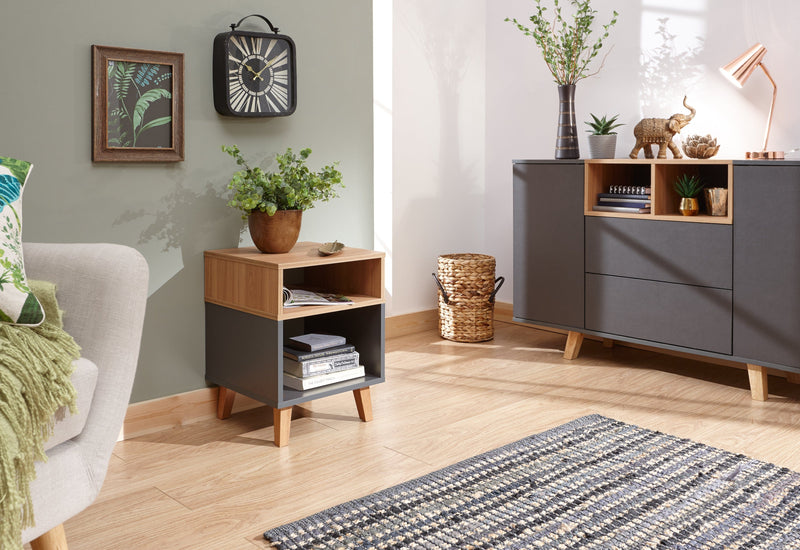 GFW Lamp Table Modena Lamp Table Grey Bed Kings