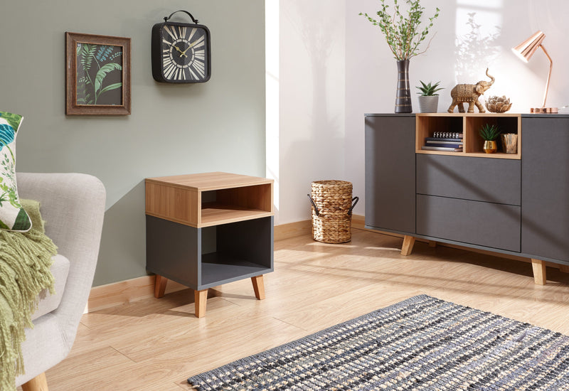 GFW Lamp Table Modena Lamp Table Grey Bed Kings