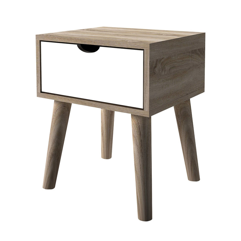 LPD Lamp Table Scandi Oak Lamp Table White Bed Kings