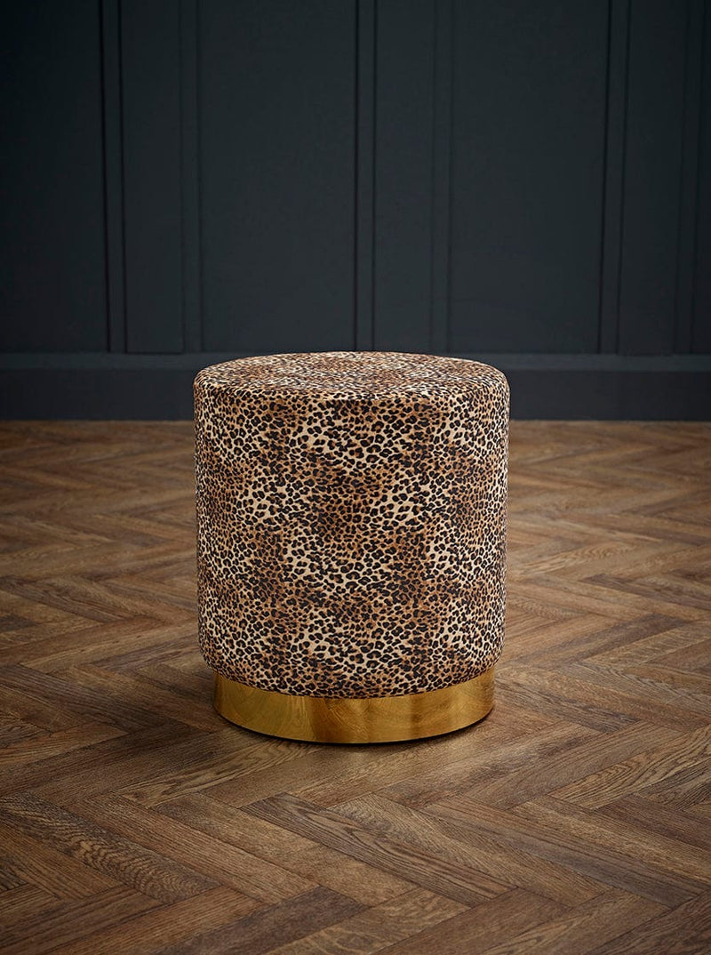 LPD Stool Lara Pouffe Leopard Print (Pack of 1) Bed Kings
