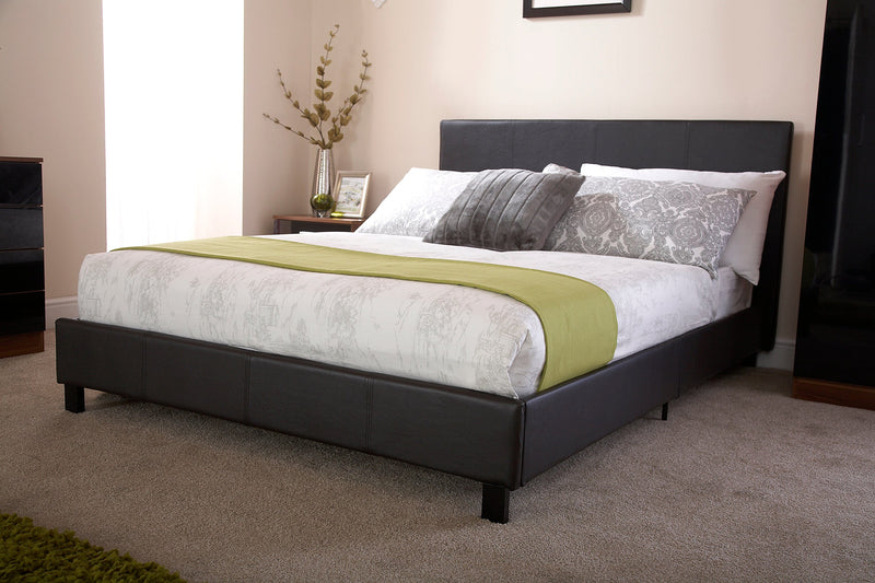 GFW Leather Bed Bed In A Box Black Bed Kings