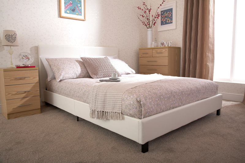 GFW Leather Bed Bed In A Box White Bed Kings