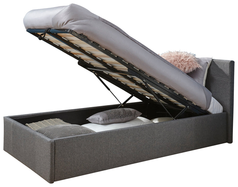 GFW Leather Storage Bed End Lift Ottoman Bed Grey Bed Kings