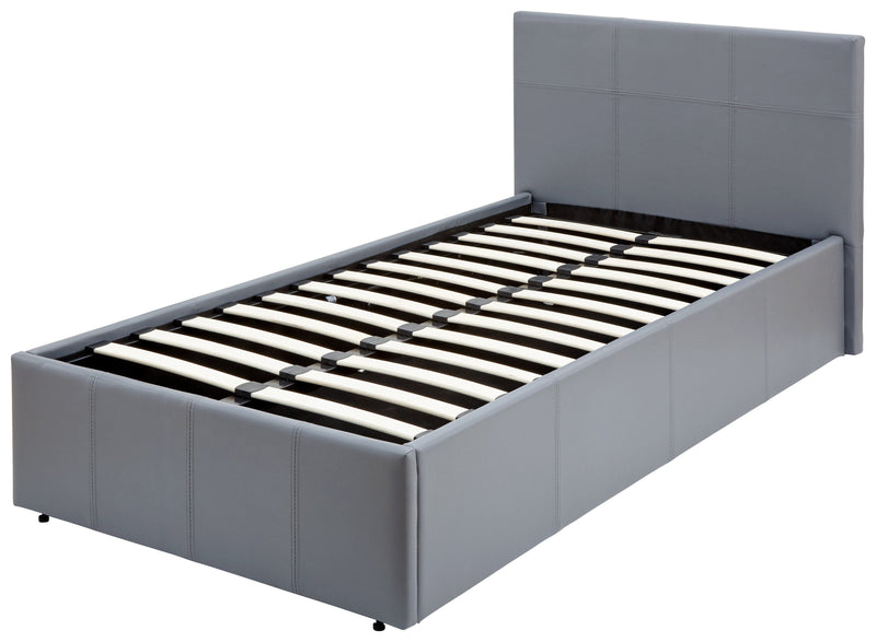 GFW Leather Storage Bed End Lift Ottoman Bed Grey Leather Bed Kings