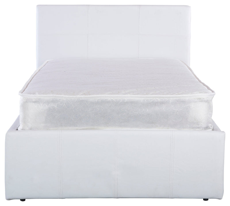 GFW Leather Storage Bed Side Lift Ottoman Bed White Bed Kings