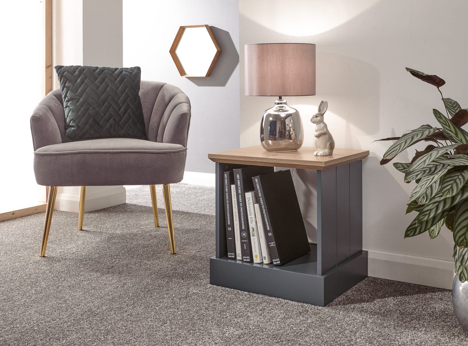 GFW Living Room Set Kendal Large 4 Piece Living Room Set - Slate Blue Bed Kings