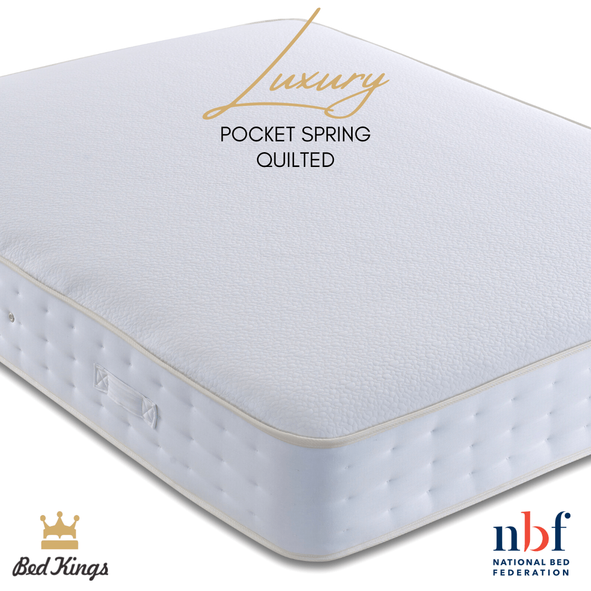 Bed Kings Mattress Single 90cm 3ft / 1000 Pocket Springs (Softer) / Quilted Luxury Pocket Spring Mattress Bed Kings