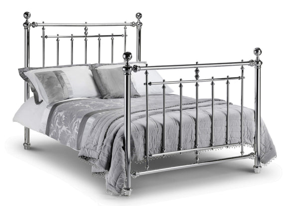 Julian Bowen Metal Bed King 150cm 5ft Empress Chrome Bed Metal Bed - Chrome Plated Bed Kings