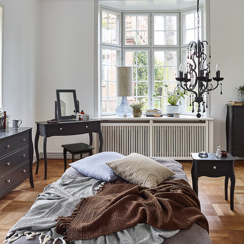 FTG Mirror Baroque Mirror Black Bed Kings